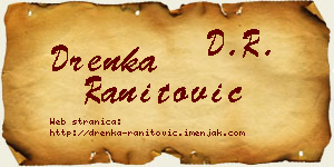 Drenka Ranitović vizit kartica